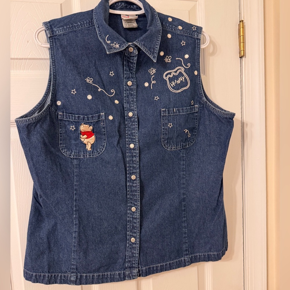 Vintage Disney Store Winnie the Pooh Denim Shirt XL